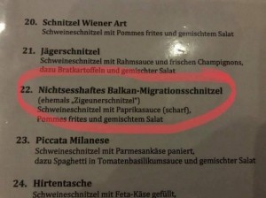 Zigeunerschnitzel - neuer Name