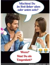 Oben oder unten im Bett?