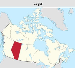 Lage von Alberta in Kanada