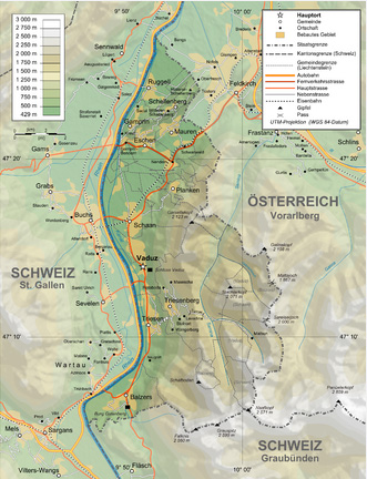 Karte von Liechtenstein