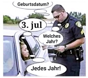 Polizeikontrolle: Geburtsdatum