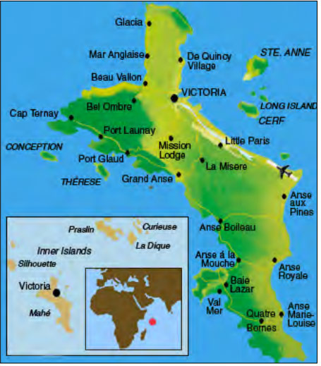Lage der Seychellen