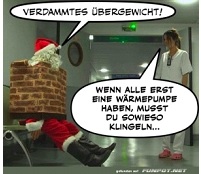 Weihnachtsmann, Kamin und W�rmepumpe