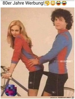 80er Jahre Werbung mit Fahrrad